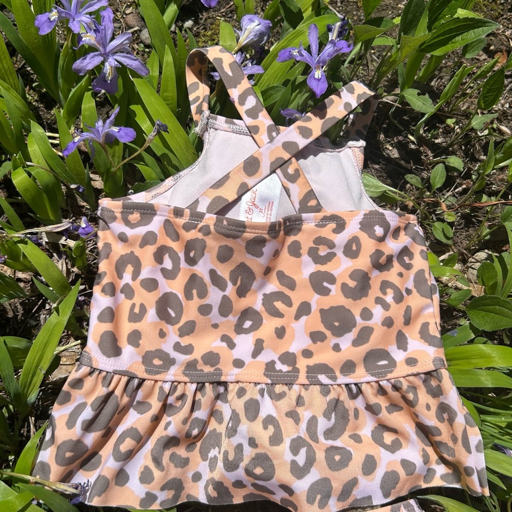 Leopard Print 2-Piece Tankini Swimsuit | Toddler Girl Size 3T | Cat & Jack - Picture 3 of 9